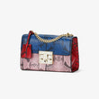 Color Contrast Serpentine Chain Shoulder Bag